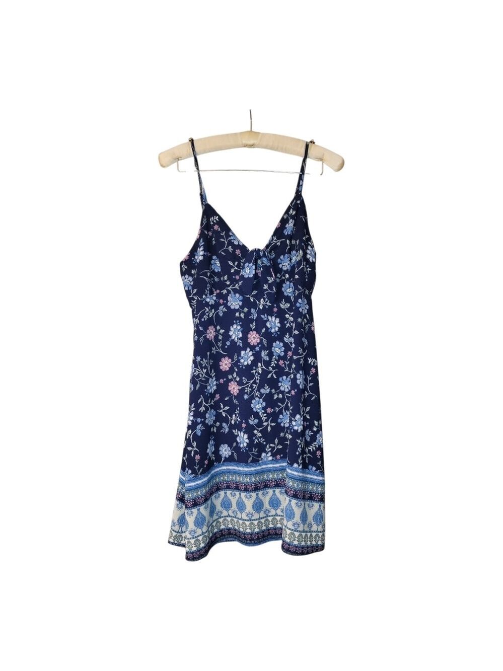 Trixxi Blue Floral Mini Dress Spring S